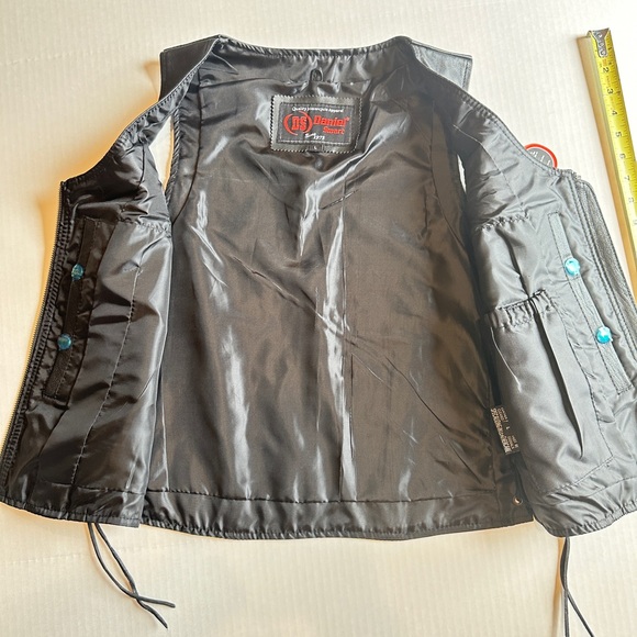 DS245 WOMEN'S STYLISH OPEN NECK SIDE LACE ZIPPER FRONT VEST size large - Picture 4 of 10